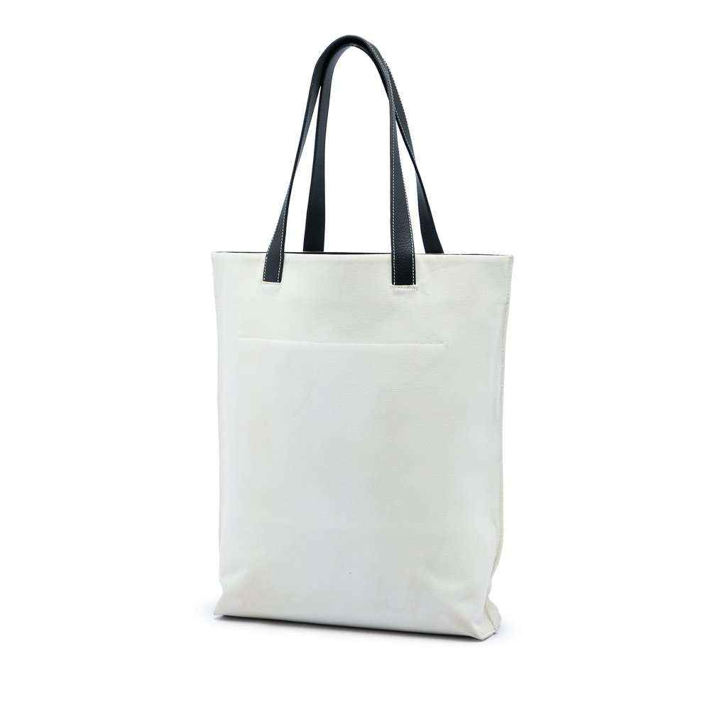 LOEWE Canvas Anagram Toast Tote White Good - Back View
