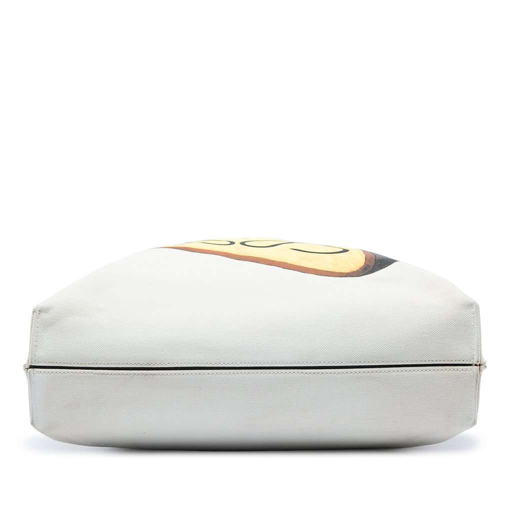 LOEWE Canvas Anagram Toast Tote White Good - Inside View