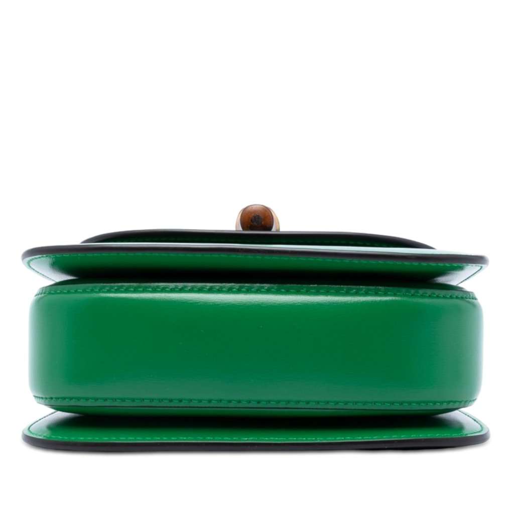 Gucci Mini Calfskin 1947 Bamboo Top Handle Bag Green Leather Very good condition - Inside View