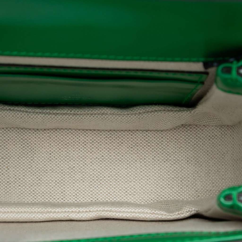 Gucci Mini Calfskin 1947 Bamboo Top Handle Bag Green Leather Very good condition - Model View