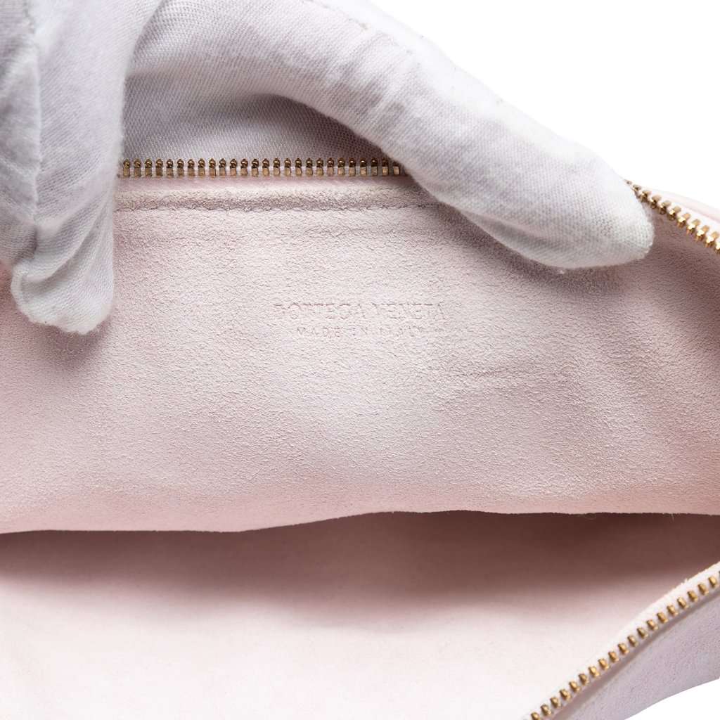 Bottega Veneta Suede Turn Pouch Pink Leather Very good condition - Box View