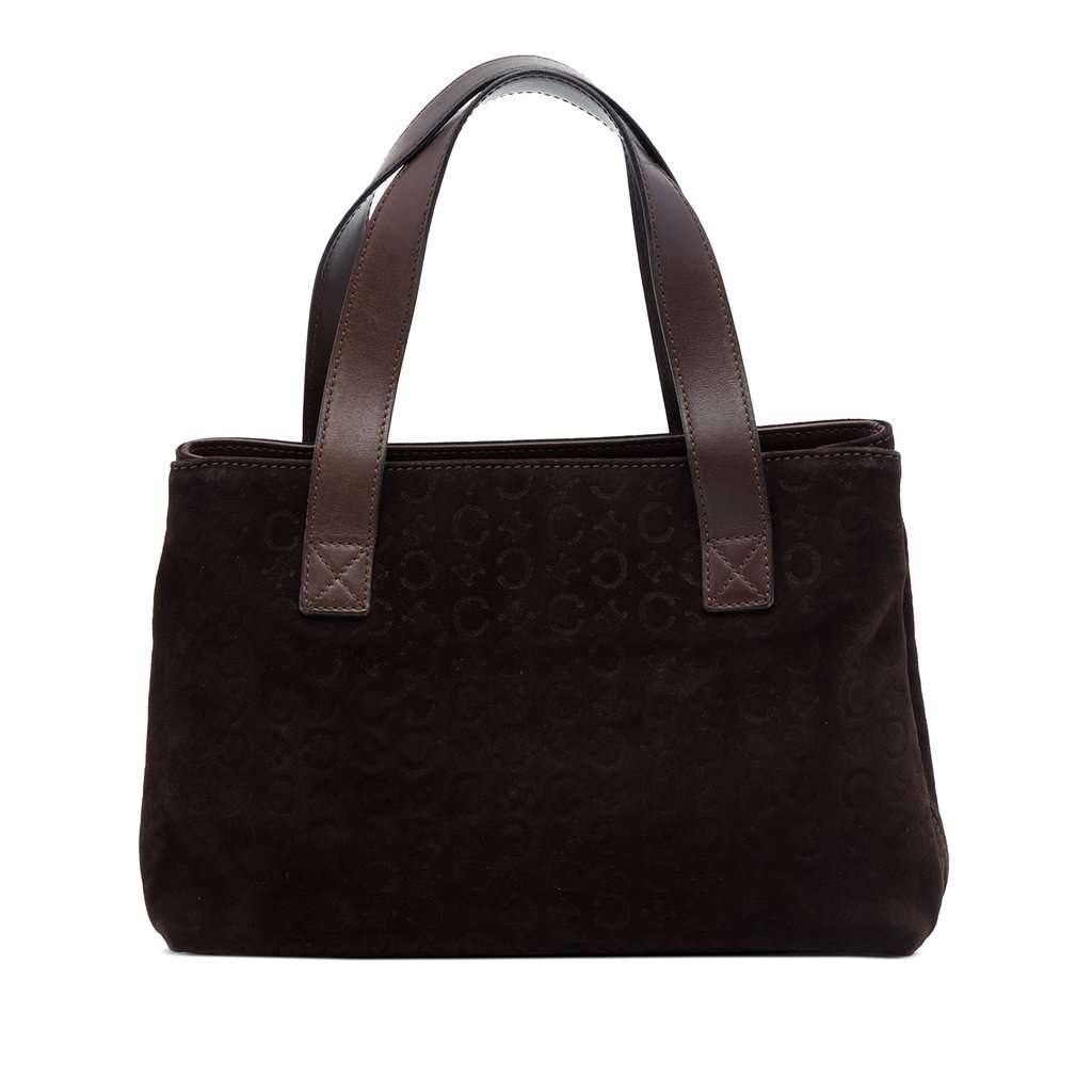 Celine C Macadam Suede Handbag Brown Leather Very good - Front View