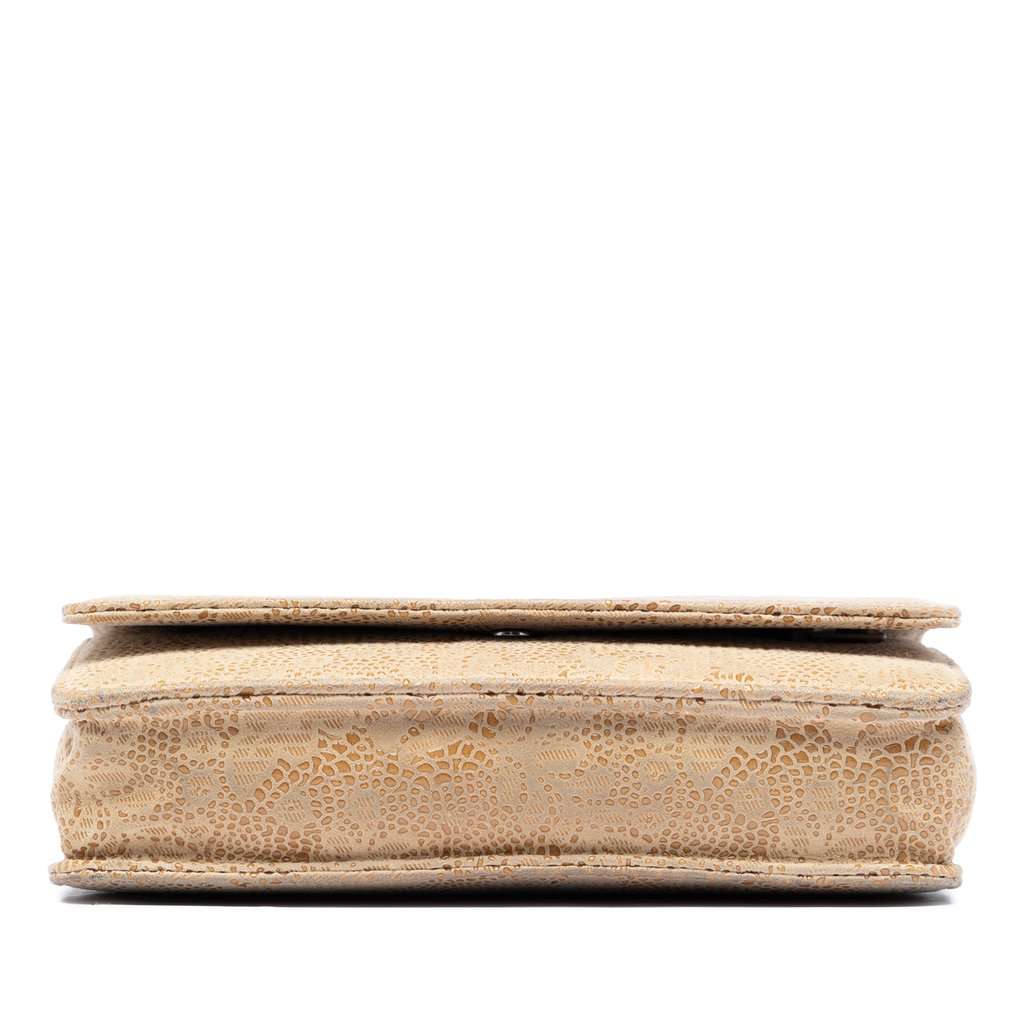 Chanel CC Lace Overlay Goatskin Wallet On Chain Beige Leather Very good condition - Inside View