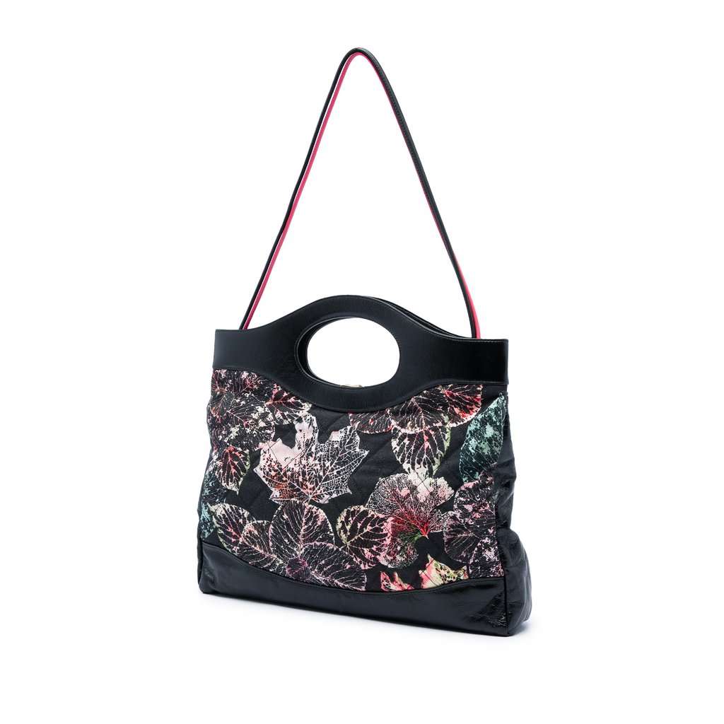 Chanel Large Printed Canvas and Glazed Calfskin 31 Shopping Bag Black Very good - Back View
