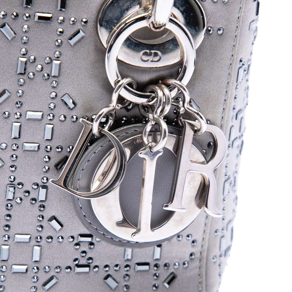 Dior Mini Satin Cannage Crystal Embellished Lady Dior MultiColor Very good condition - Box View