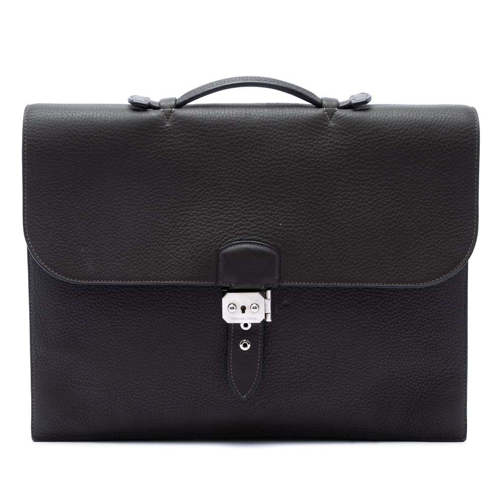 Hermès Togo Sac A Depeches Verso 38 Brown Leather Very good condition - Front View