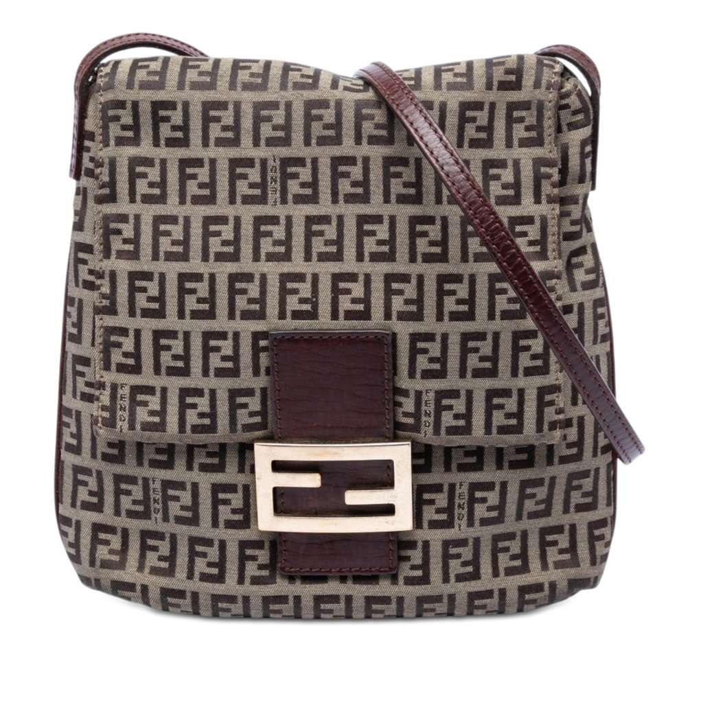 Fendi Zucchino Canvas Crossbody Beige Very good condition - Front View