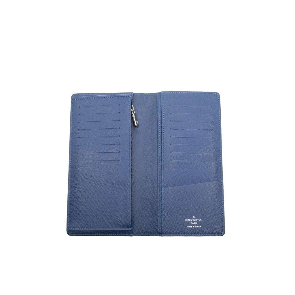 Louis Vuitton Monogram Taigarama Brazza Bifold Long Wallet Blue Very good condition - Model View