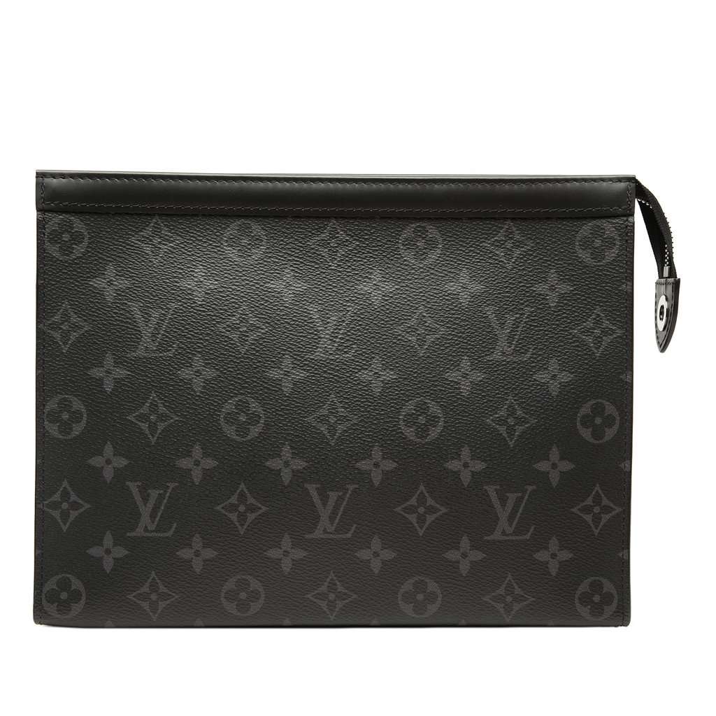 Louis Vuitton Monogram Eclipse Pochette Voyage MM Black Very good - Front View