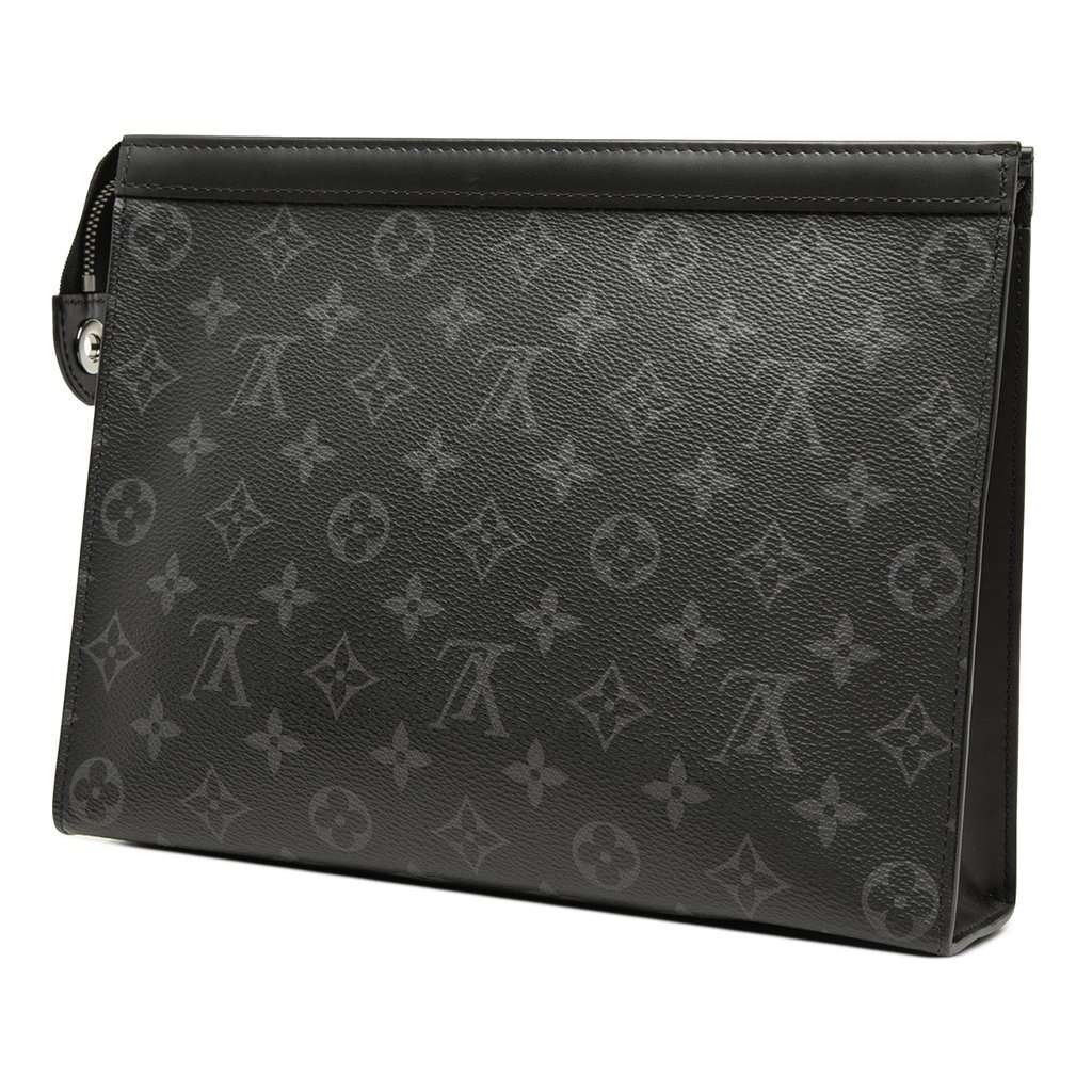 Louis Vuitton Monogram Eclipse Pochette Voyage MM Black Very good - Back View