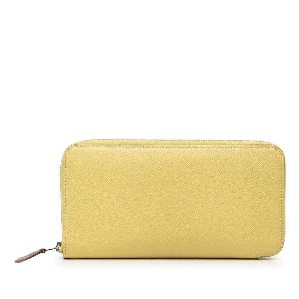 Hermès Epsom Silk In Azap Long Wallet Yellow Leather Very good - Front View