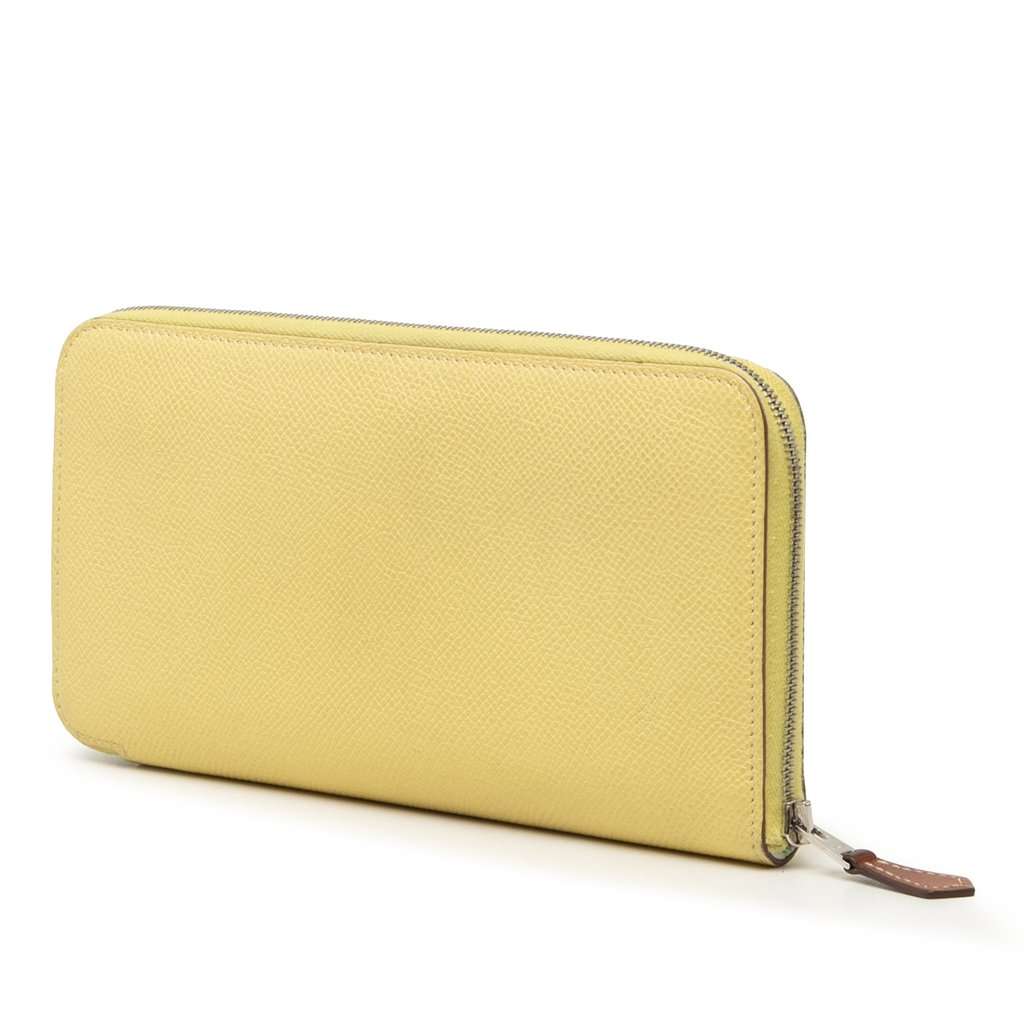 Hermès Epsom Silk In Azap Long Wallet Yellow Leather Very good - Back View