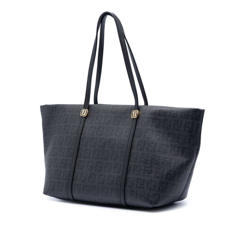 Fendi Zucchino Coated Canvas Tote Navy Very good condition - Back View