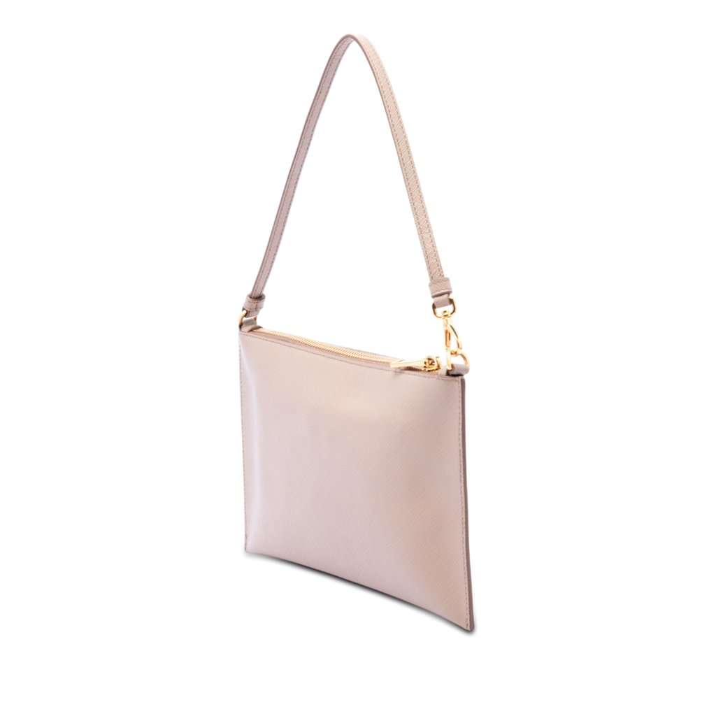 Prada Saffiano Lux Pochette Pink Leather Very good - Back View
