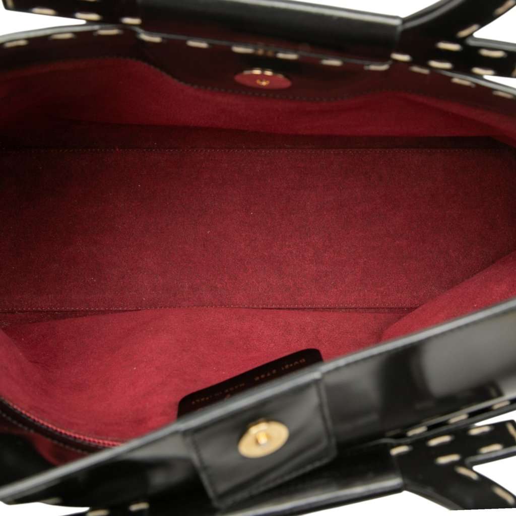 Ferragamo Patent Gancini Top Handle Satchel Black Leather Very good - Model View