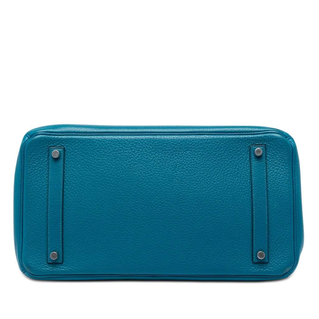 Hermès Clemence Verso Birkin Retourne 35 Blue Leather Very good condition - Inside View