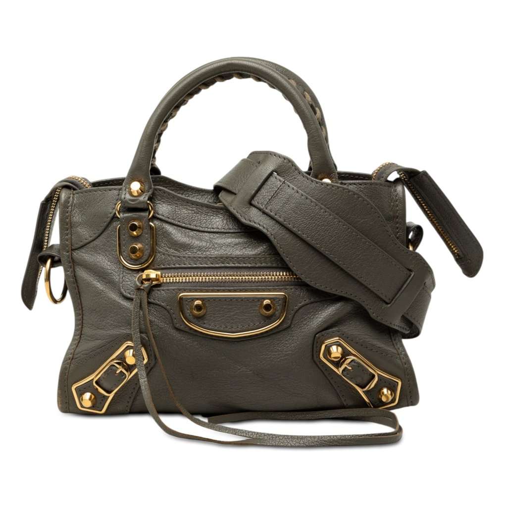 Balenciaga Mini Goatskin Motocross Classic Metallic Edge City Satchel MultiColor Leather Very good - Front View