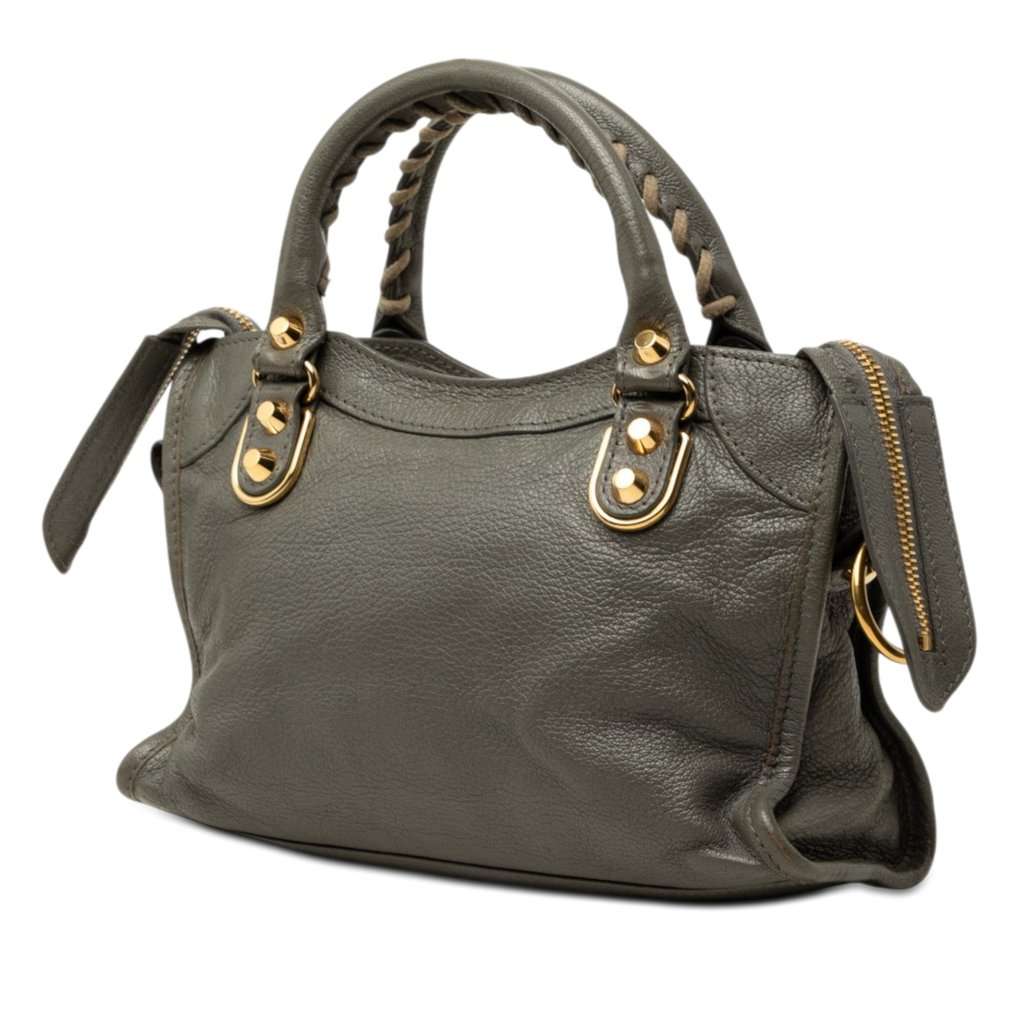 Balenciaga Mini Goatskin Motocross Classic Metallic Edge City Satchel MultiColor Leather Very good - Back View