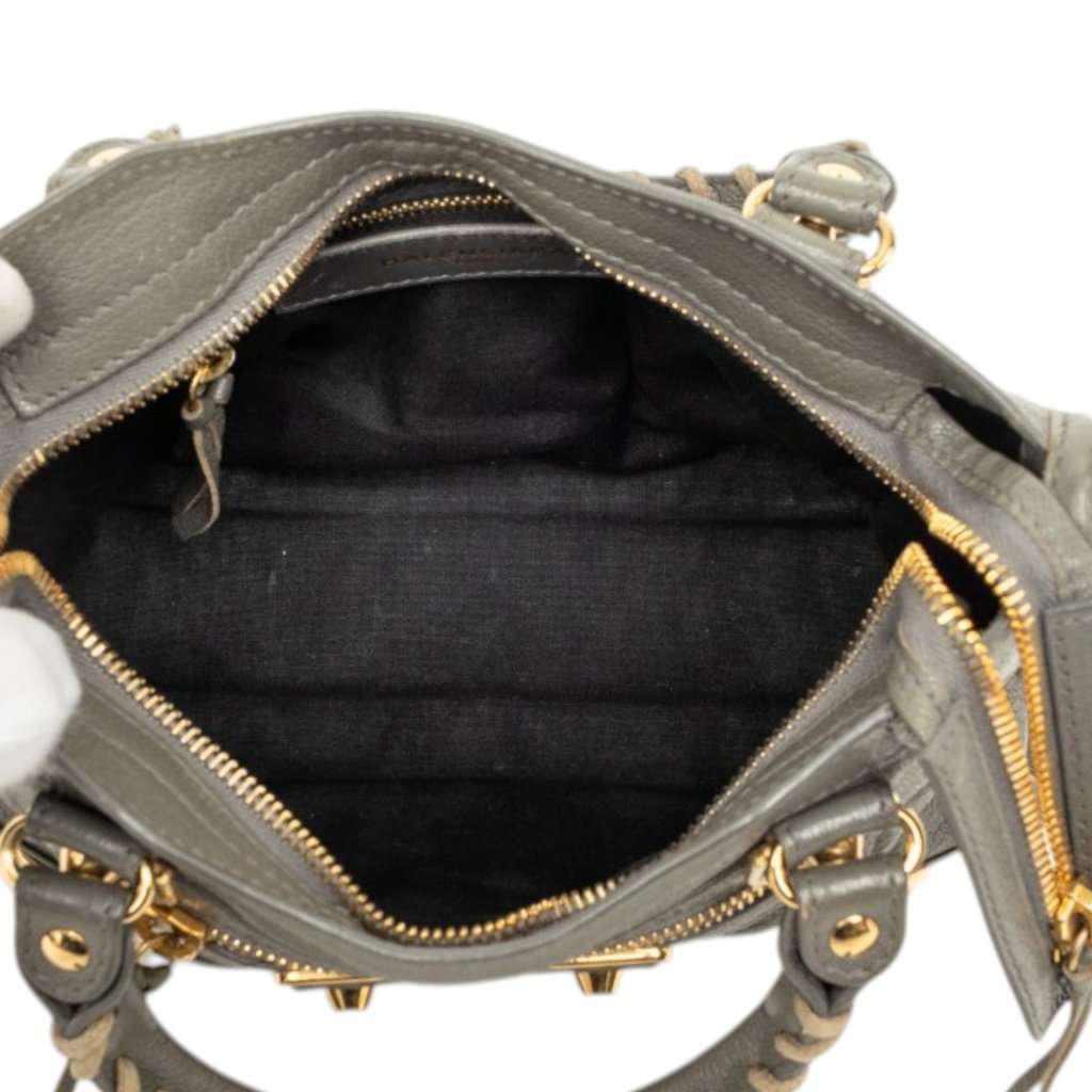 Balenciaga Mini Goatskin Motocross Classic Metallic Edge City Satchel MultiColor Leather Very good - Model View