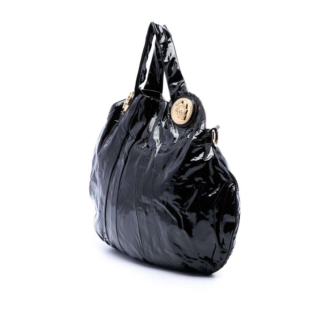 Gucci Large Patent Hysteria Satchel Black Leather Very good - Back View