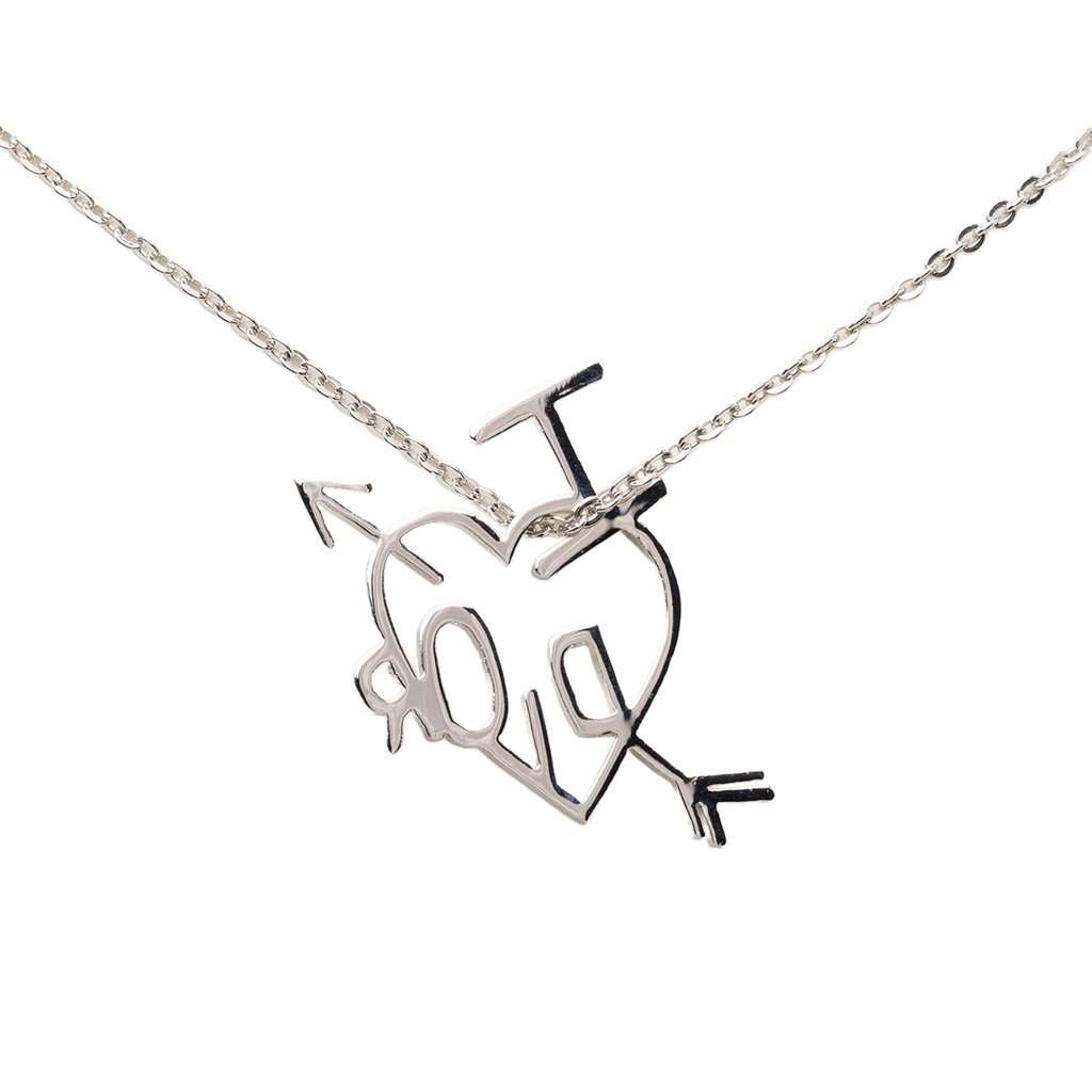 Dior Brass I Love Dior Pendant Necklace Silver Metal Very good - Inside View
