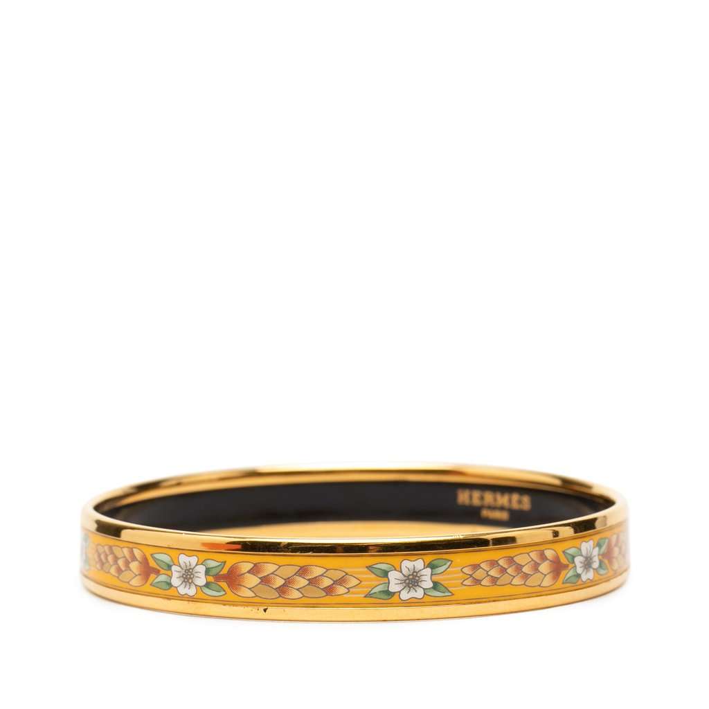 Hermès Narrow Wild Flower Enamel Bangle 65 MultiColor Very good - Back View