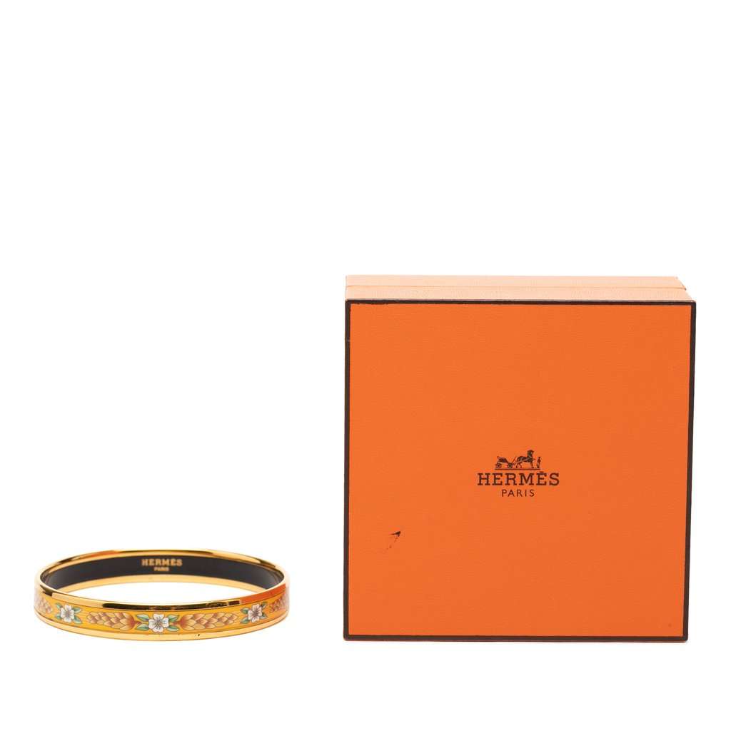 Hermès Narrow Wild Flower Enamel Bangle 65 MultiColor Very good - Box View