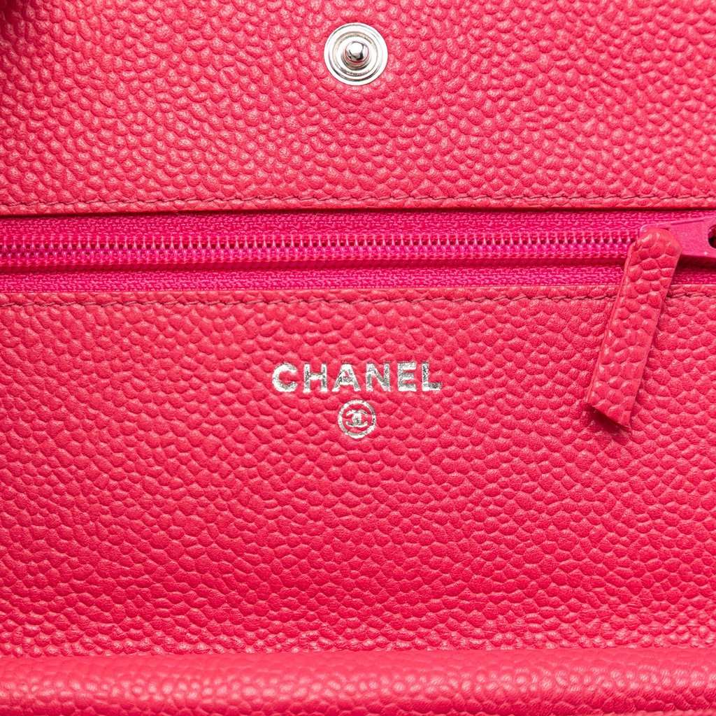 Chanel Caviar Bicolor CC Wallet On Chain Pink Leather Very good - Box View