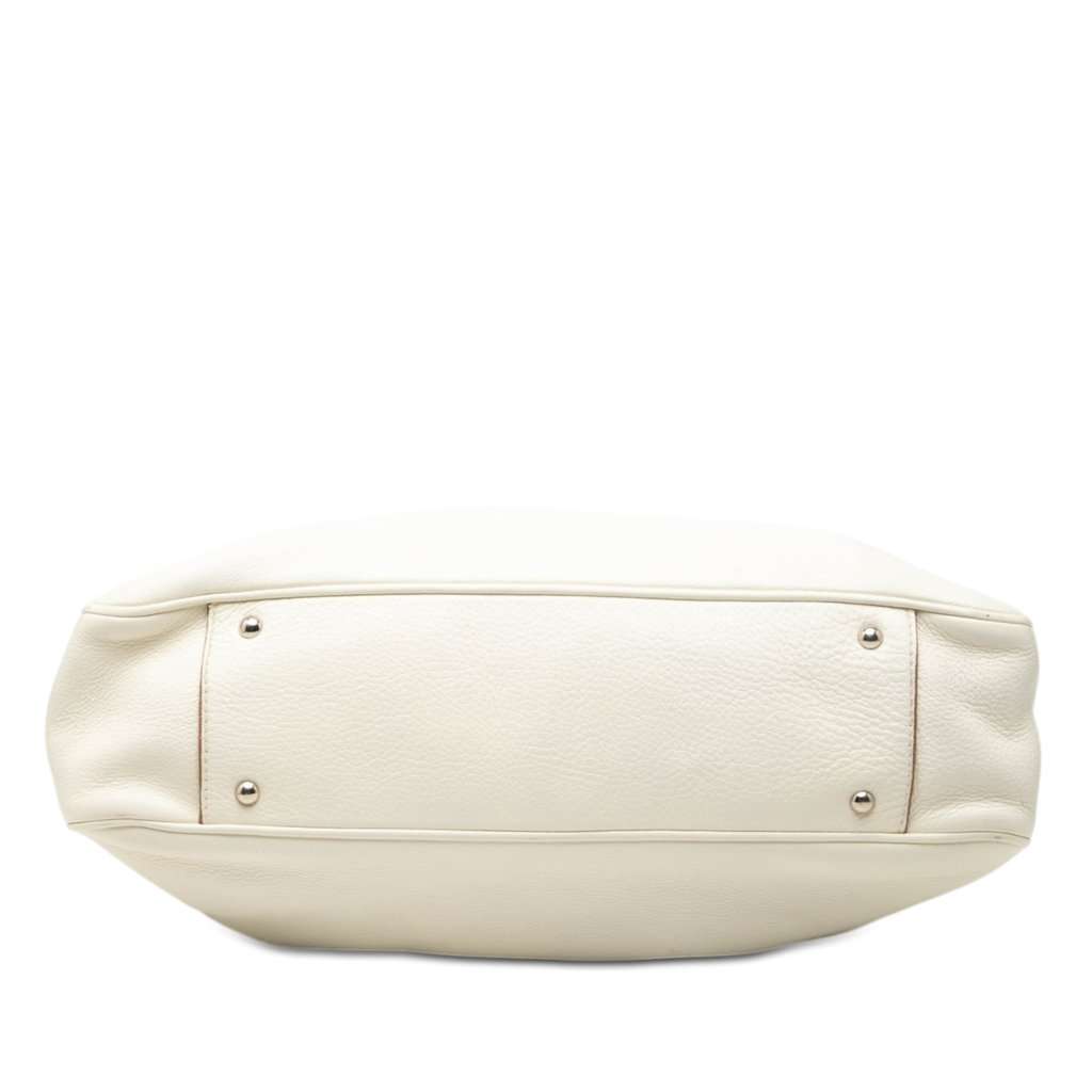Ferragamo Leather Gancini Convertible Tote White Leather Very good condition - Inside View
