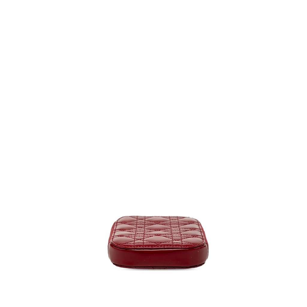 Dior Patent Cannage Lady Dior Call In Phone Holder Red Leather Very good - Inside View