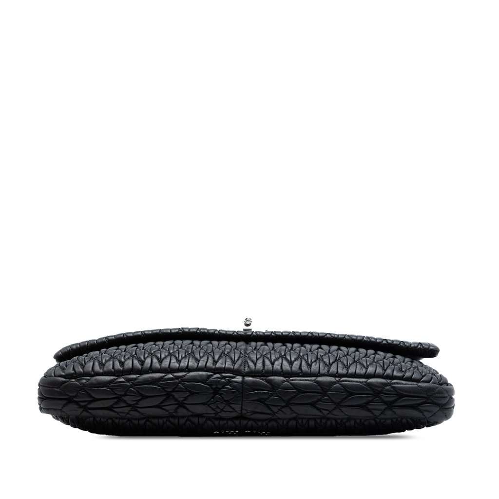 Miu Miu Large Matelasse Nappa Crystal Satchel Black Leather Very good condition - Inside View