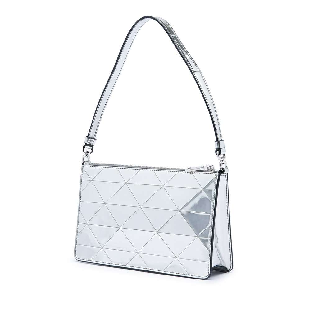 Prada Mini Metallic Spazzolato Tria Shoulder Bag Silver Leather Very good - Back View