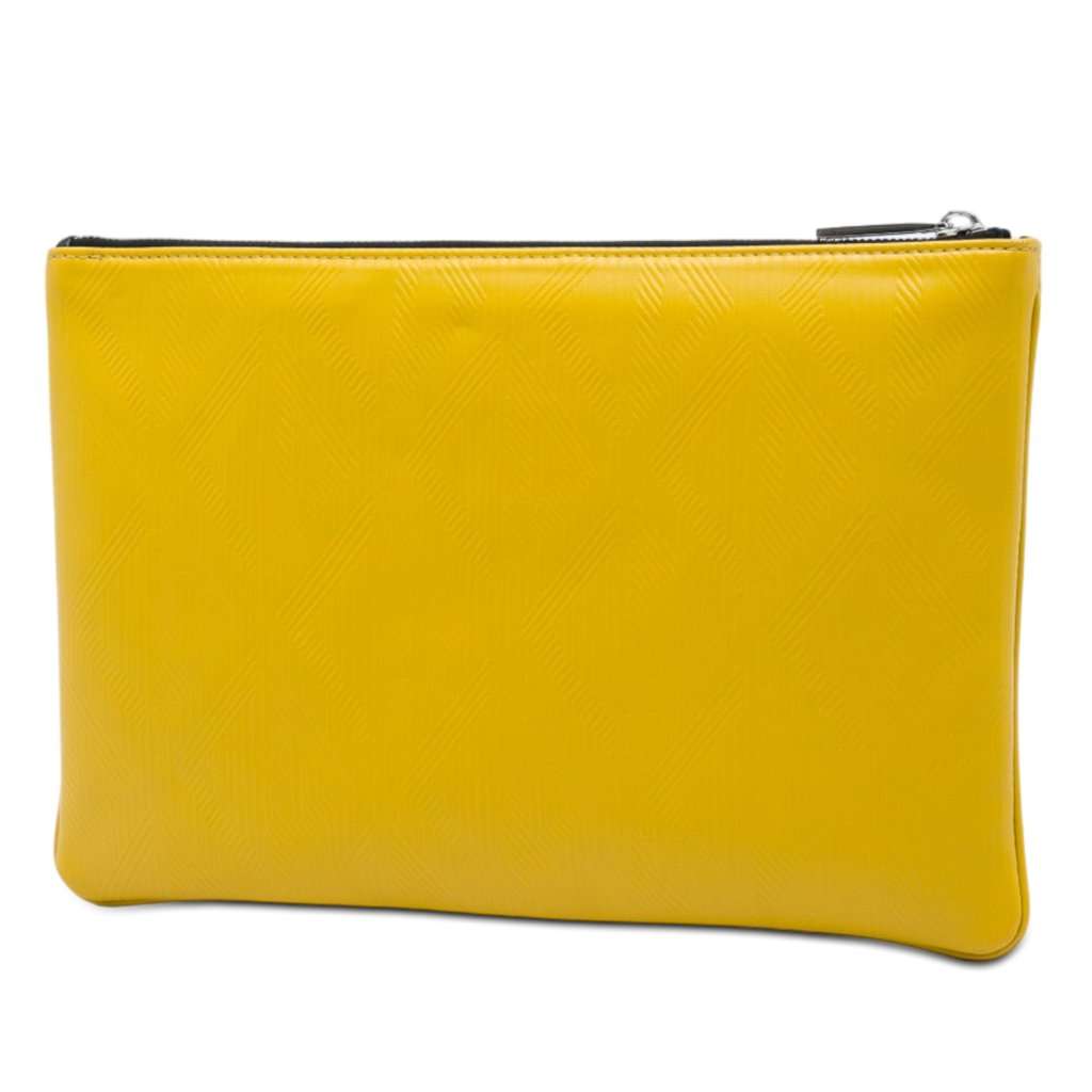 Dior Coated Canvas CD Diamond Clutch Yellow Very good - Back View