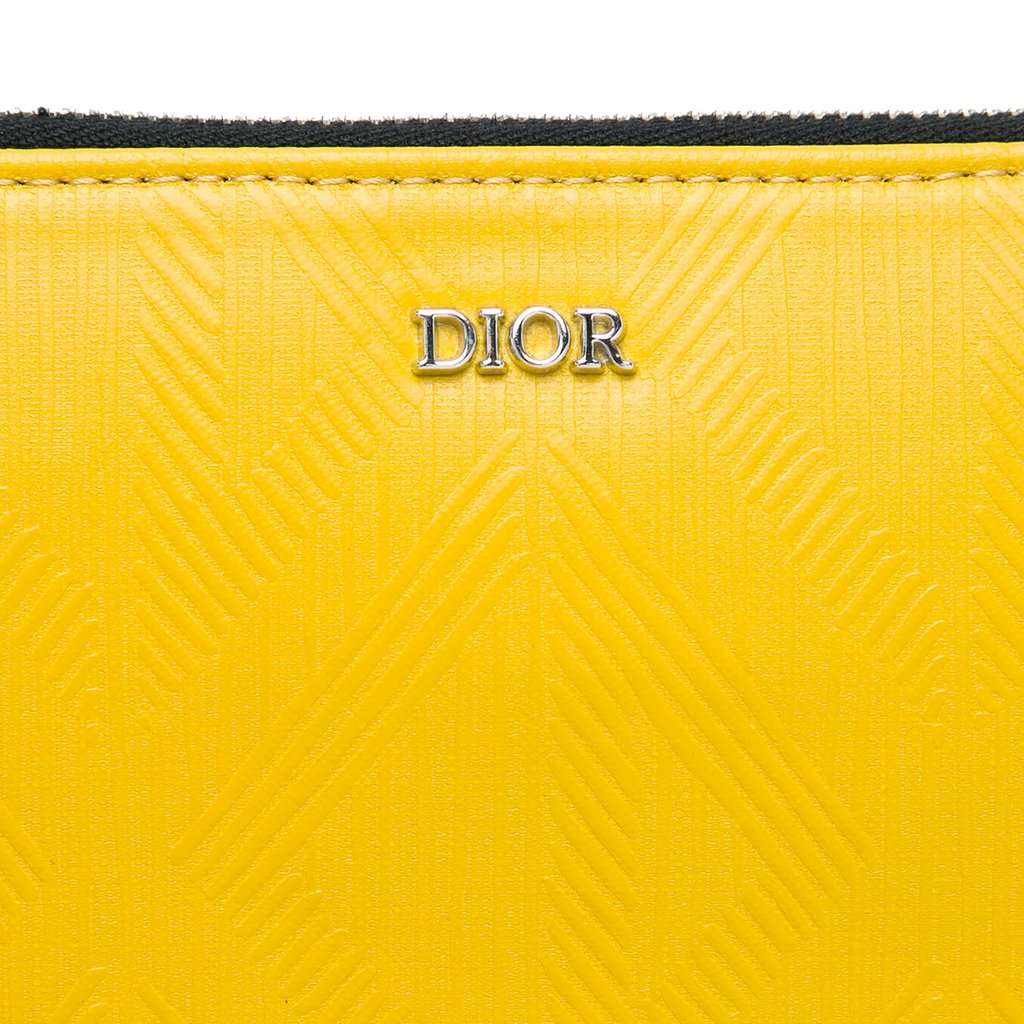 Dior Coated Canvas CD Diamond Clutch Yellow Very good - Model View