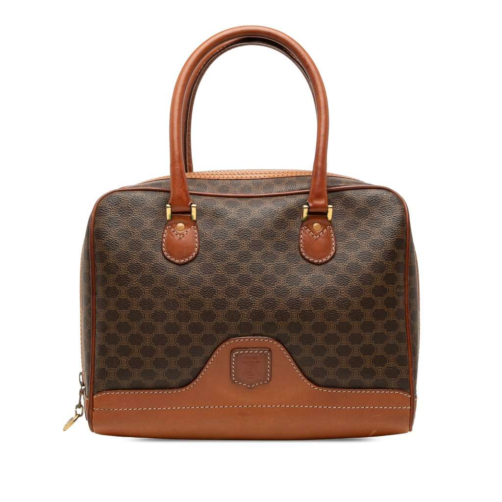 Celine Macadam Coated Canvas Handbag Brown Very good - Front View