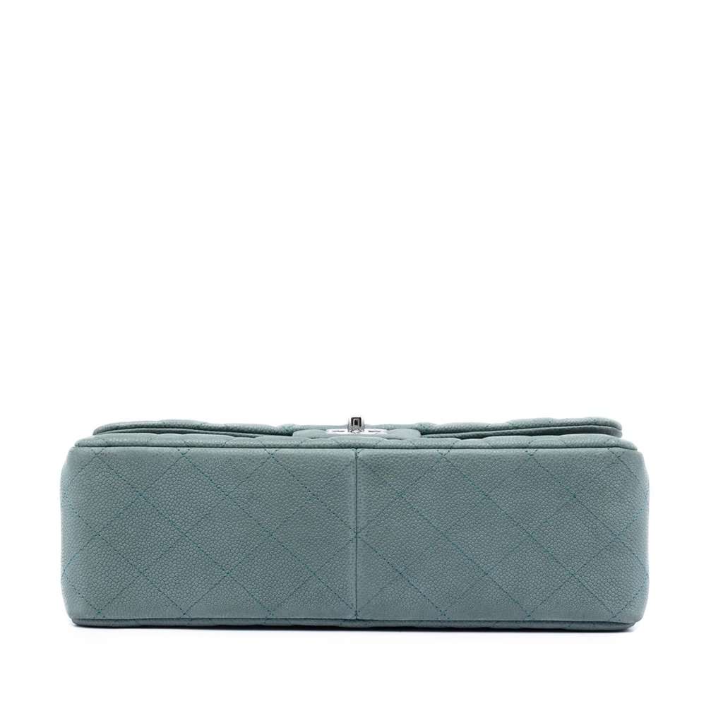 Chanel Jumbo Classic Iridescent Caviar Double Flap Blue Leather Very good condition - Inside View