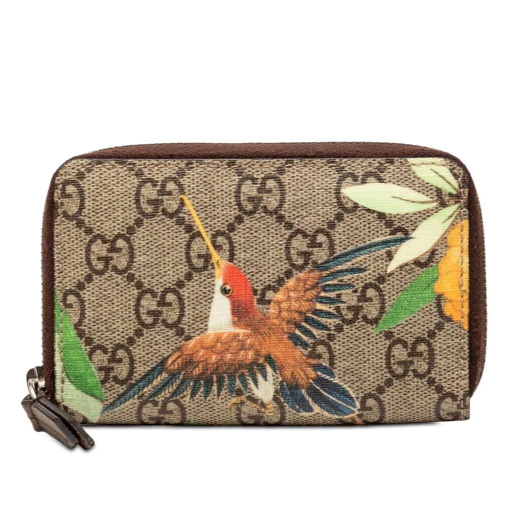 Gucci GG Supreme Tian Coin Pouch Beige Very good condition - Front View
