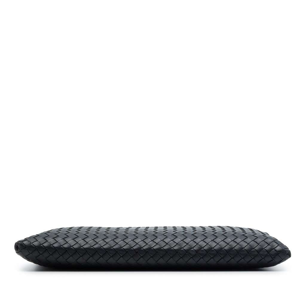 Bottega Veneta Nappa Intrecciato Wristlet Zip Clutch Black Leather Very good - Inside View
