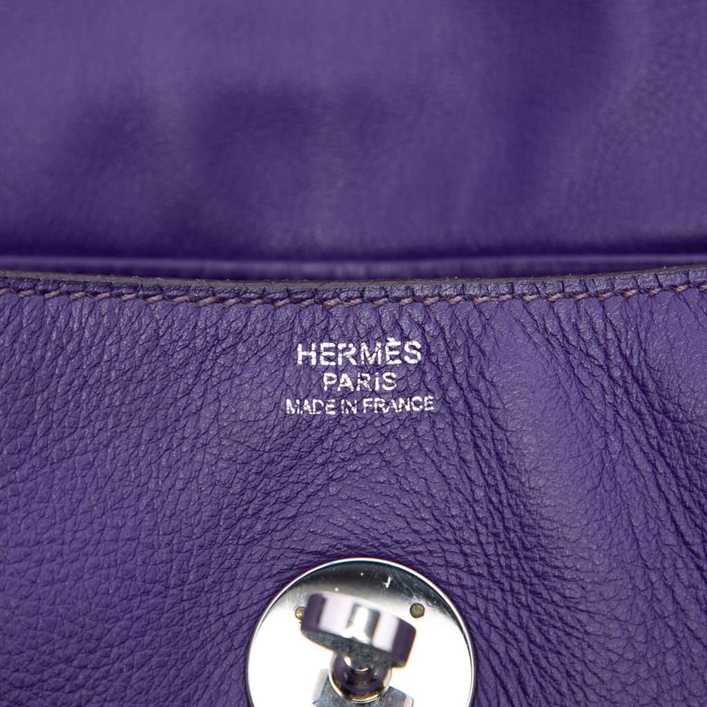 Hermès Swift Lindy 34 Purple Leather Very good condition - Box View