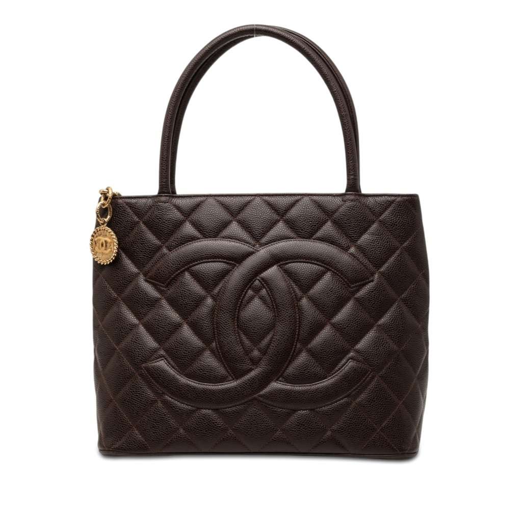 Chanel Caviar Medallion Tote Brown Leather Very good condition - Front View