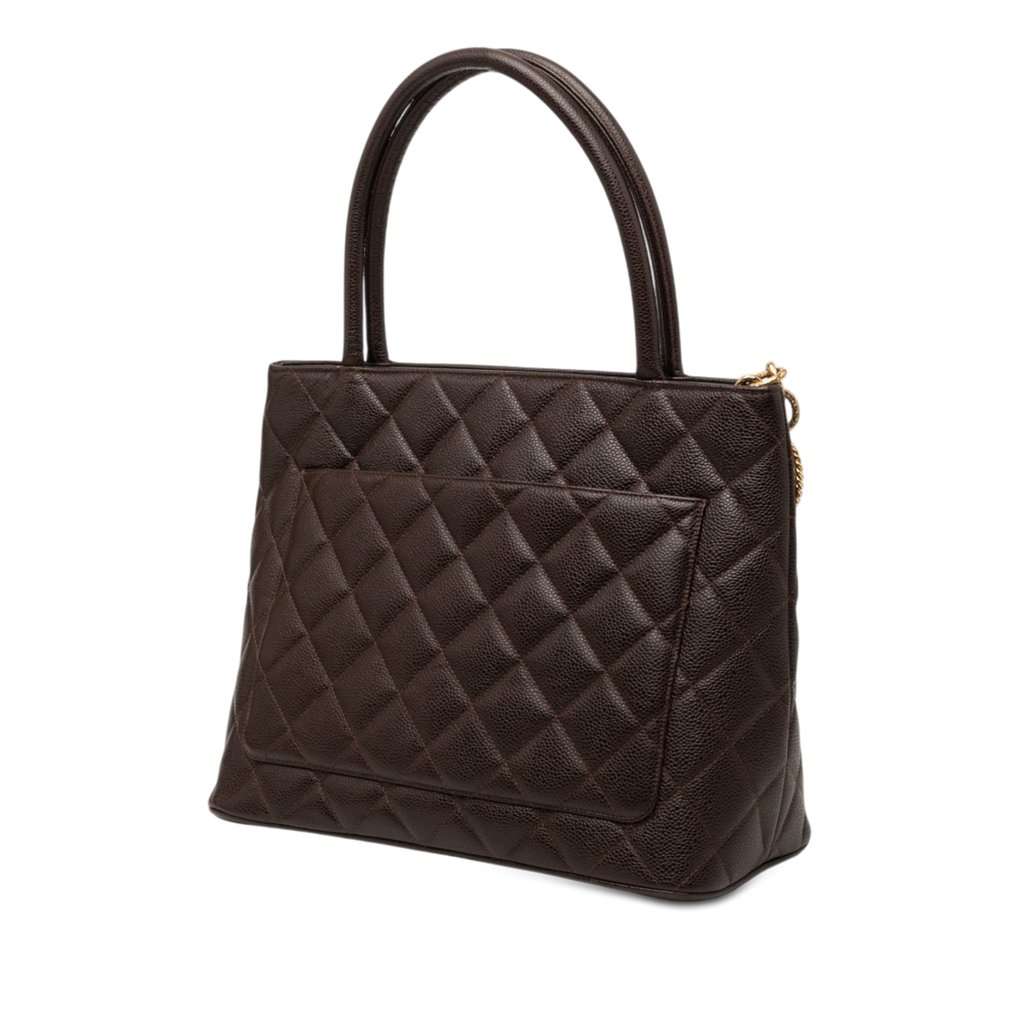Chanel Caviar Medallion Tote Brown Leather Very good condition - Back View
