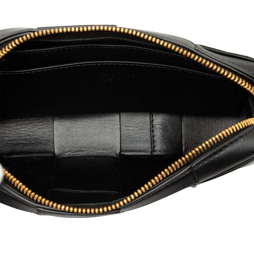Bottega Veneta Mini Nappa Maxi Intrecciato Cassette Crossbody Black Leather Very good - Model View