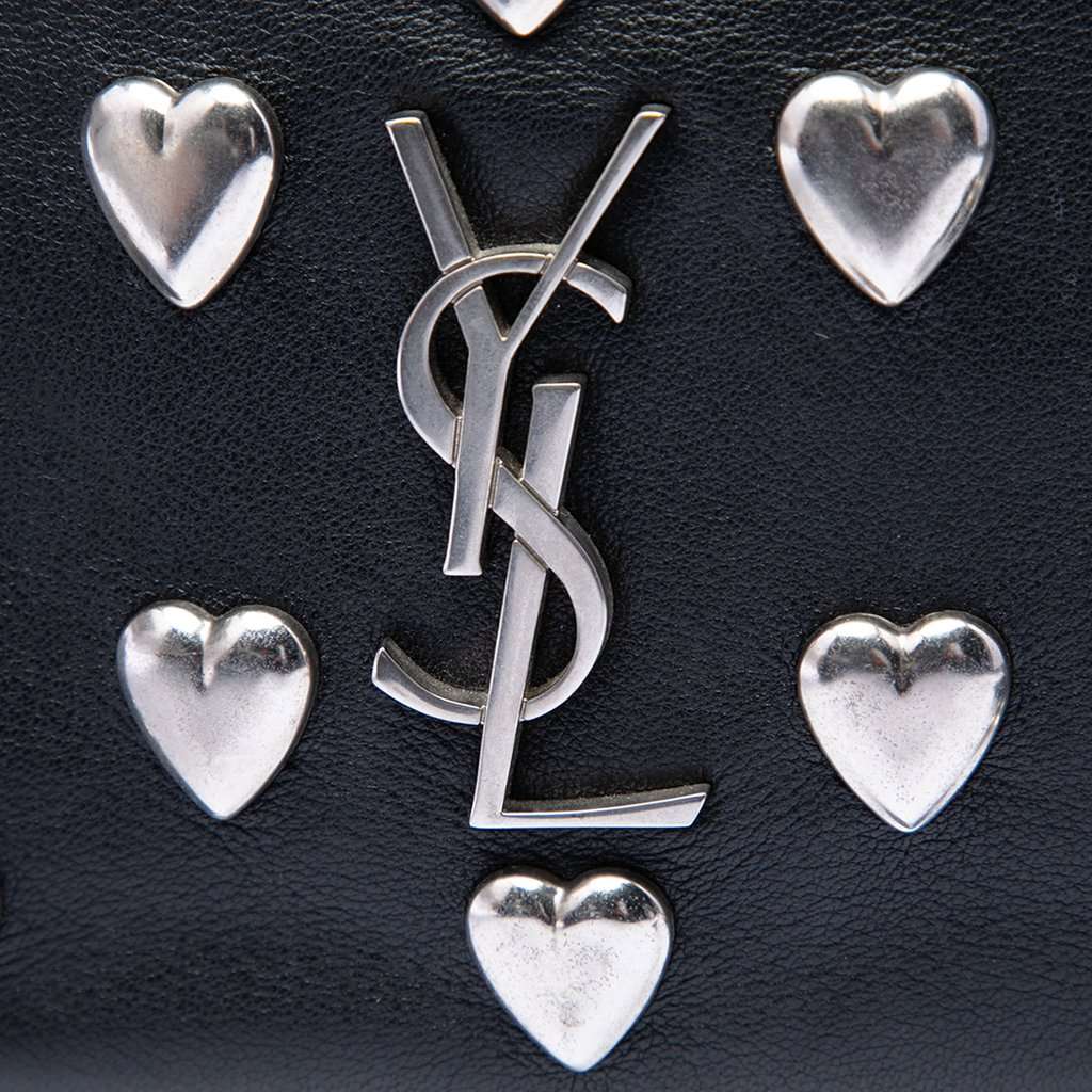 Saint Laurent Studded Calfskin Monogram Heart Blogger Crossbody Black Leather Very good condition - Box View