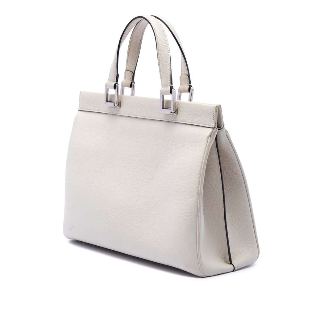 Gucci Medium Calfskin Zumi Top Handle Bag White Leather Very good condition - Back View