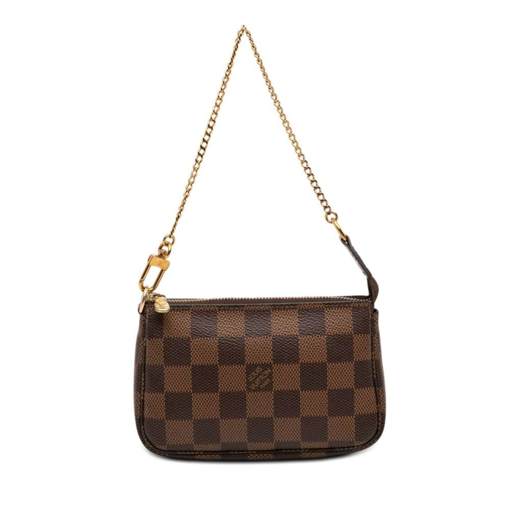 Louis Vuitton Damier Ebene Mini Pochette Accessoires Brown Very good - Front View
