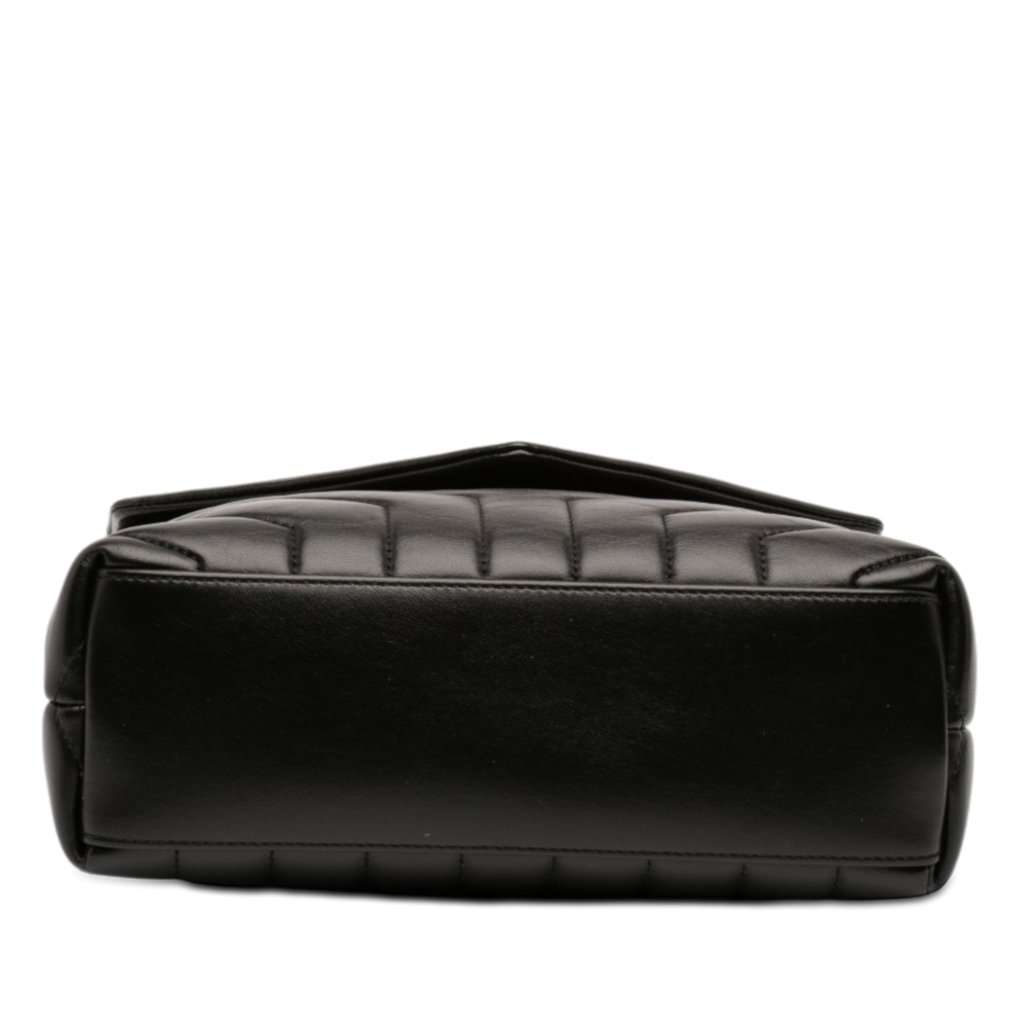 Saint Laurent Small Matelasse Calfskin Monogram Monochrome LouLou Shoulder Bag Black Leather Very good condition - Inside View