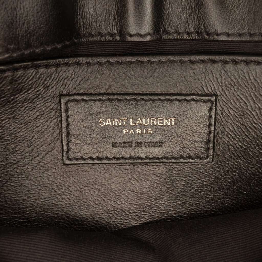 Saint Laurent Small Matelasse Calfskin Monogram Monochrome LouLou Shoulder Bag Black Leather Very good condition - Box View