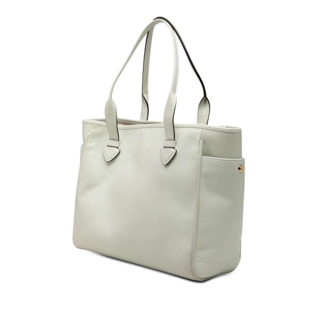 Loewe Leather Heritage Tote White Leather Very good condition - Back View