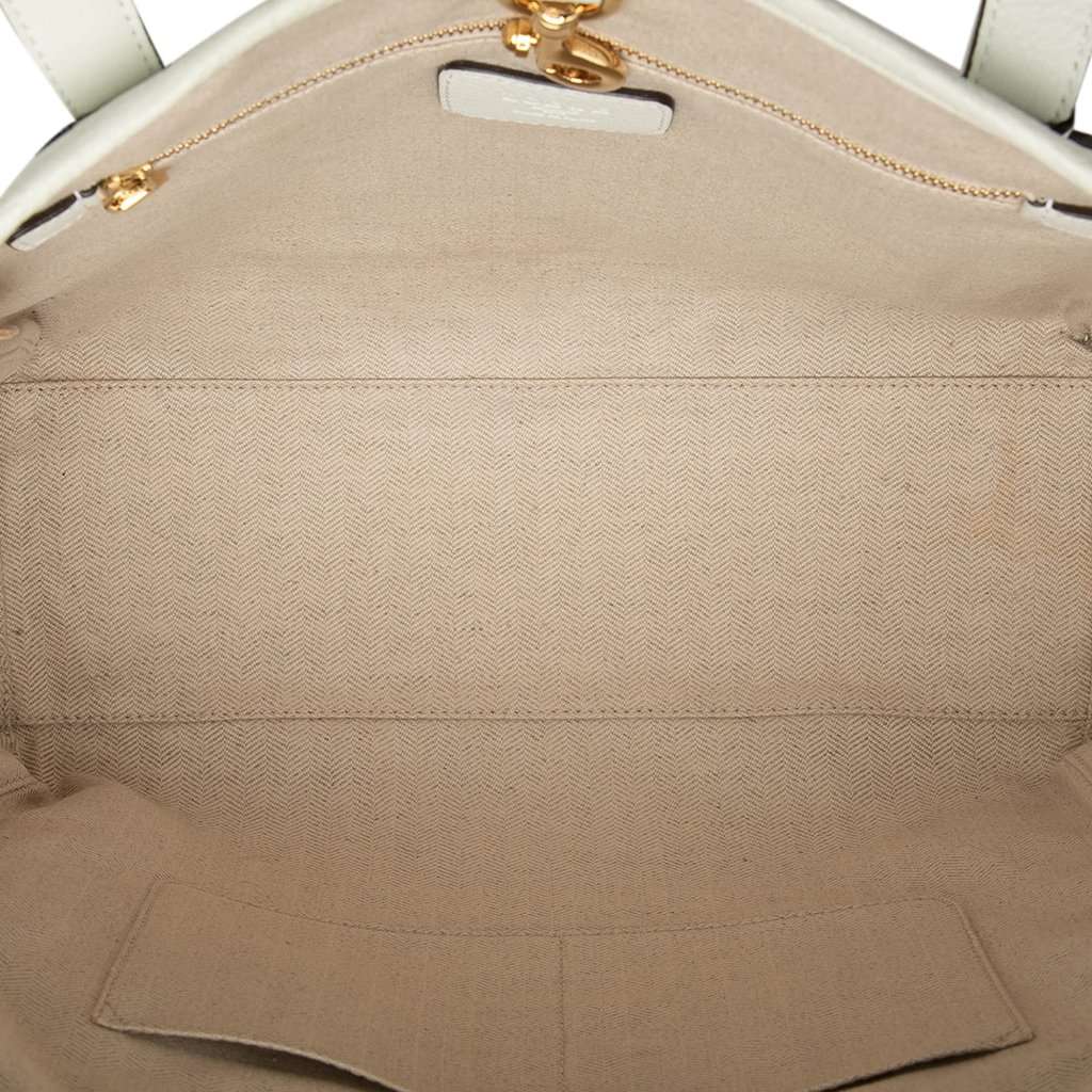 Loewe Leather Heritage Tote White Leather Very good condition - Model View