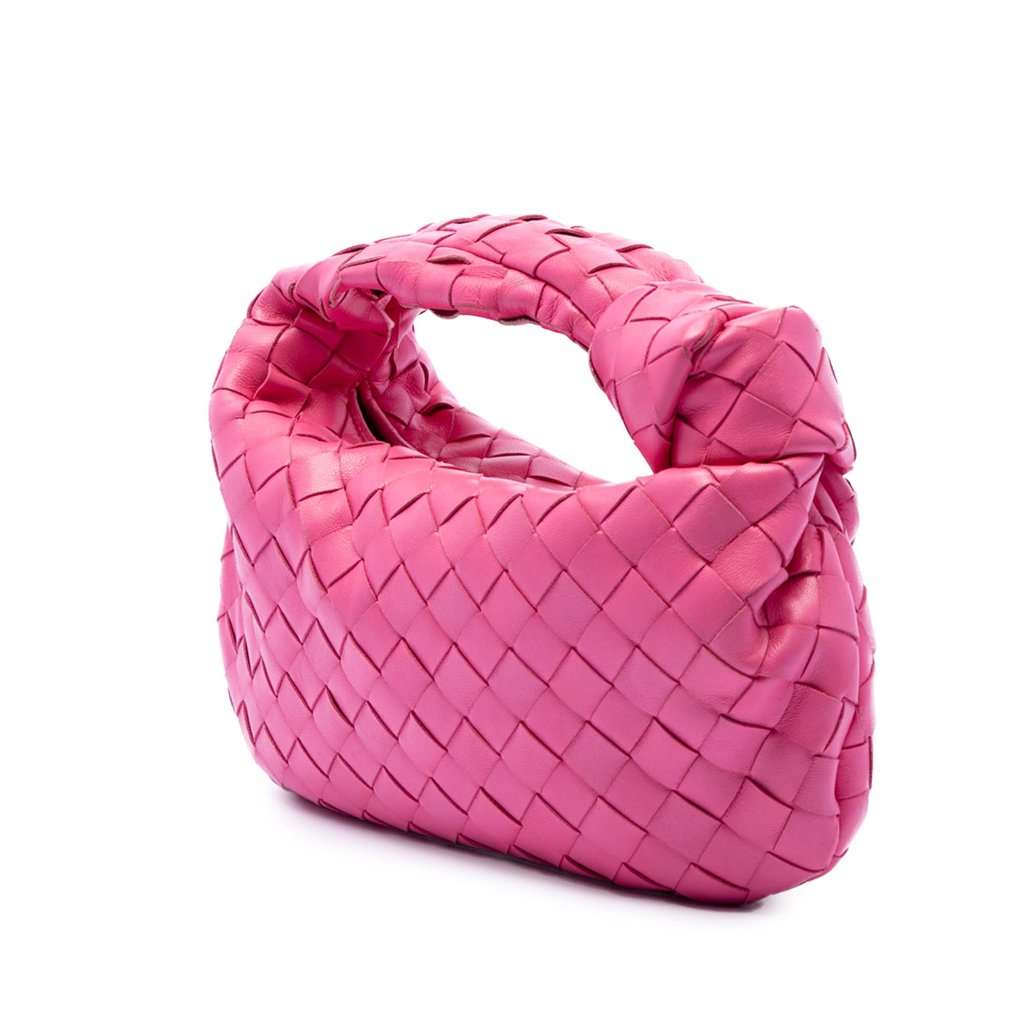 Bottega Veneta Mini Nappa Intrecciato Jodie Pink Leather Very good condition - Back View
